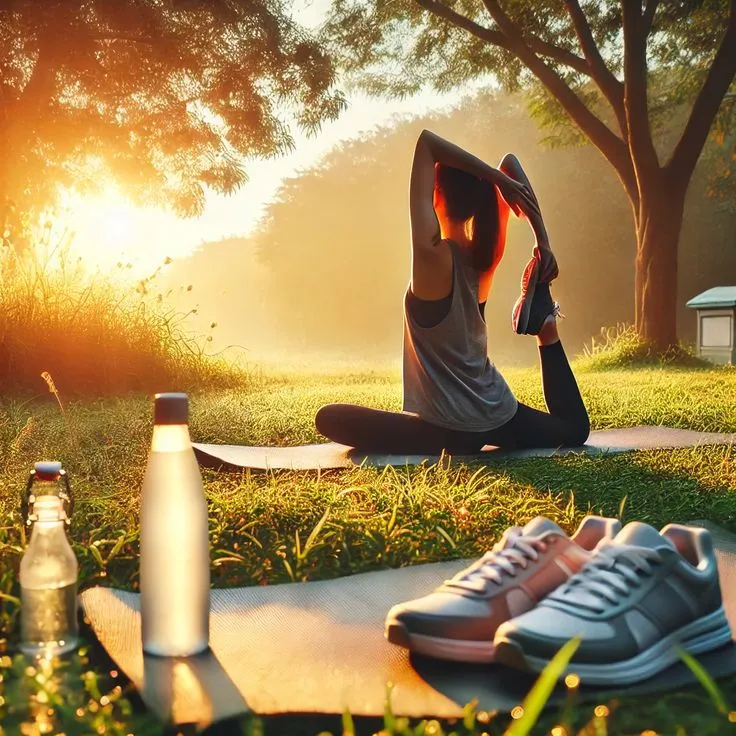 Morning movement session in a bright open space